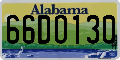 AL license plate 66DO130