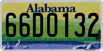 AL license plate 66DO132