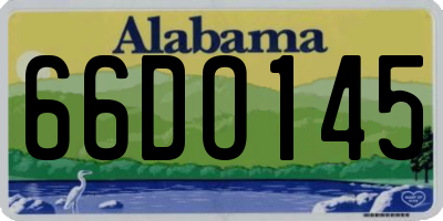 AL license plate 66DO145