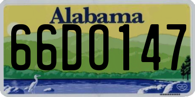 AL license plate 66DO147