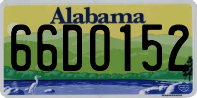 AL license plate 66DO152
