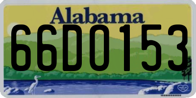 AL license plate 66DO153