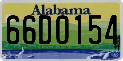 AL license plate 66DO154