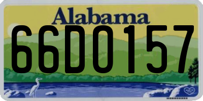 AL license plate 66DO157