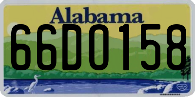 AL license plate 66DO158