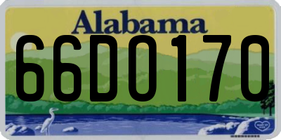 AL license plate 66DO170