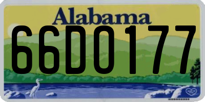AL license plate 66DO177