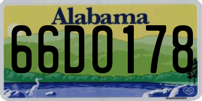 AL license plate 66DO178