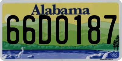 AL license plate 66DO187