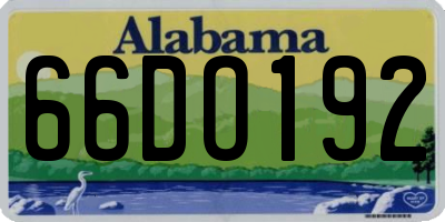 AL license plate 66DO192