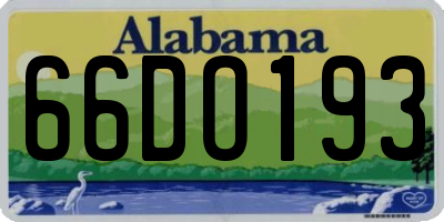 AL license plate 66DO193