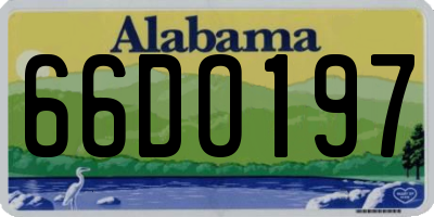 AL license plate 66DO197