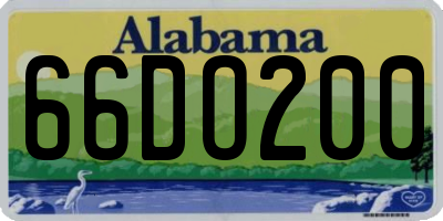 AL license plate 66DO200