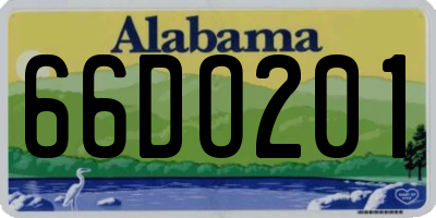 AL license plate 66DO201