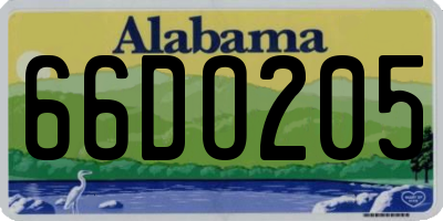 AL license plate 66DO205