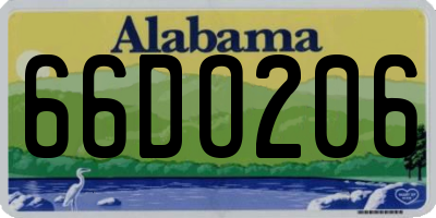 AL license plate 66DO206