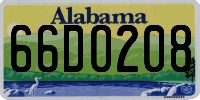 AL license plate 66DO208