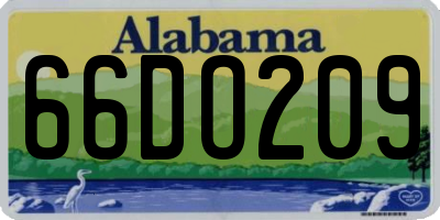 AL license plate 66DO209