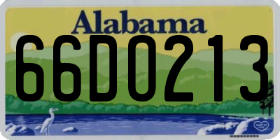 AL license plate 66DO213