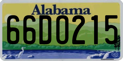 AL license plate 66DO215