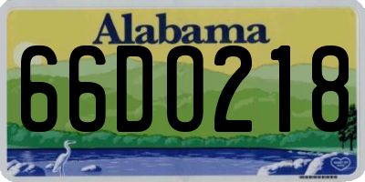 AL license plate 66DO218