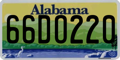 AL license plate 66DO220