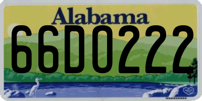 AL license plate 66DO222