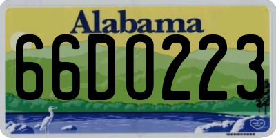 AL license plate 66DO223