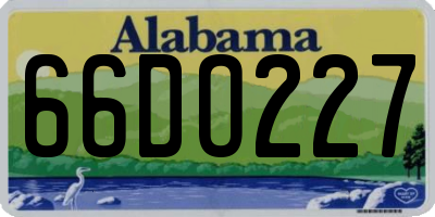 AL license plate 66DO227