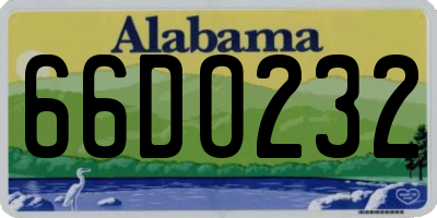 AL license plate 66DO232