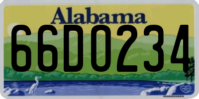 AL license plate 66DO234