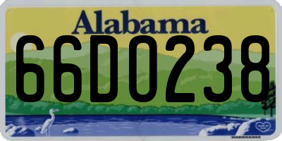 AL license plate 66DO238