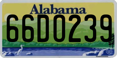 AL license plate 66DO239