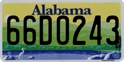 AL license plate 66DO243