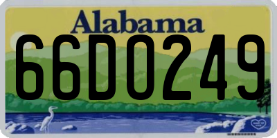 AL license plate 66DO249