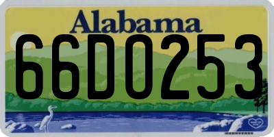 AL license plate 66DO253
