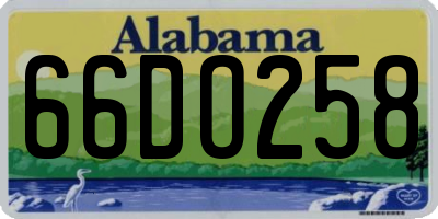 AL license plate 66DO258