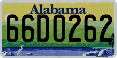 AL license plate 66DO262
