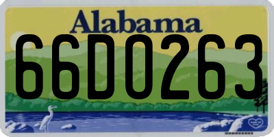 AL license plate 66DO263