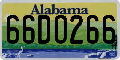 AL license plate 66DO266