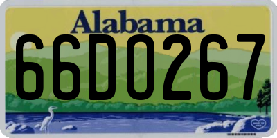 AL license plate 66DO267
