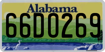 AL license plate 66DO269