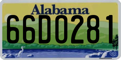 AL license plate 66DO281