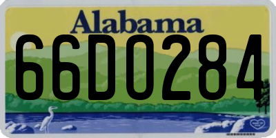 AL license plate 66DO284