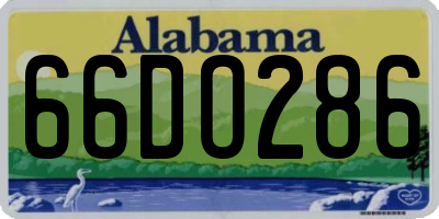 AL license plate 66DO286