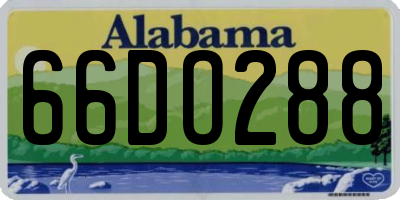 AL license plate 66DO288