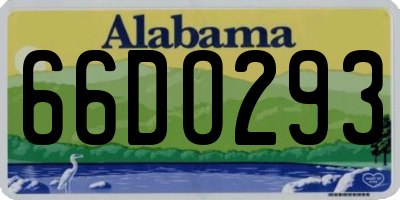 AL license plate 66DO293