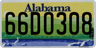 AL license plate 66DO308
