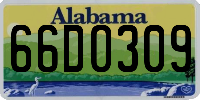 AL license plate 66DO309