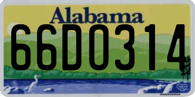 AL license plate 66DO314